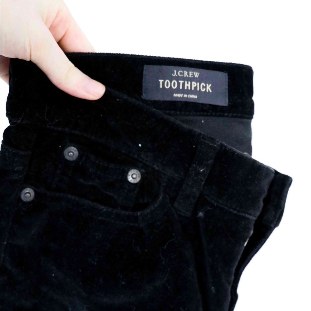 J. Crew Velvet Pants Black